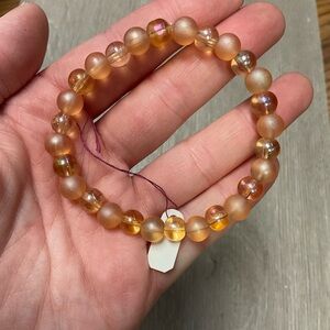 Amber/peach glass bead bracelet